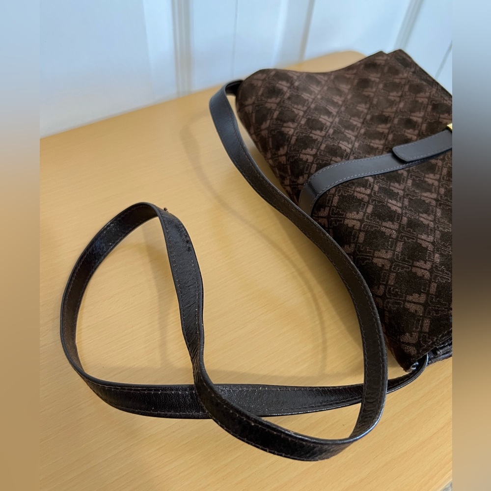 Salvatore Ferragamo Brown Suede & Leather Shoulder Bag Vintage Italy - Picture 7 of 13